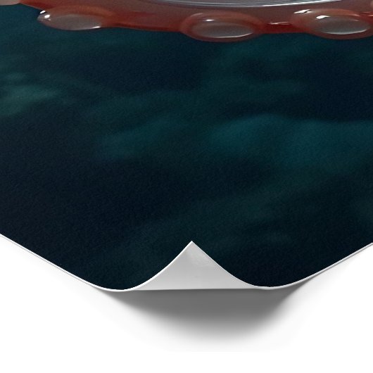 Glasachtige octopus in het diepe Zee Poster (Hoek)