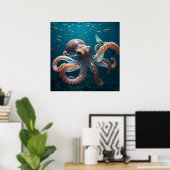Glasachtige octopus in het diepe Zee Poster (Thuiskantoor)
