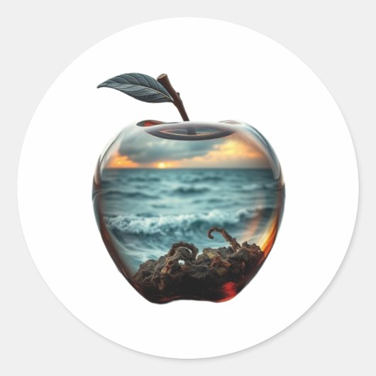 glasappel ronde sticker (Voorkant)
