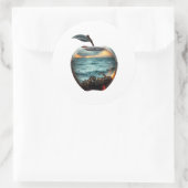 glasappel ronde sticker (Tas)