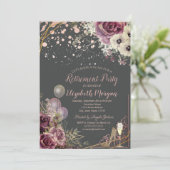 Glasballons Glitter Heels Flowers Retirement Kaart (Staand voorkant)