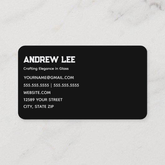 glasbedrijf visitekaartje (Achterkant)