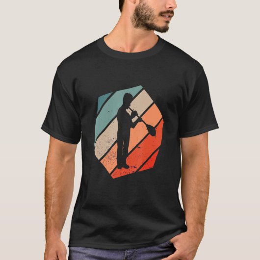 Glasblazende Glasblazer Glasvormend Hexa Retro T-shirt (Voorkant)