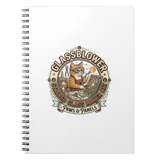 Glasblazer Gebrandschilderde Glasmaker Kat Glasbla Notitieboek (Voorkant)