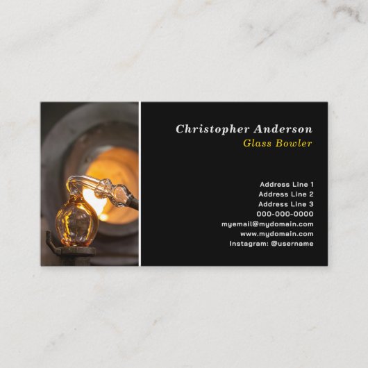 glasblazer-Visitekaartje Visitekaartje (Voorkant)