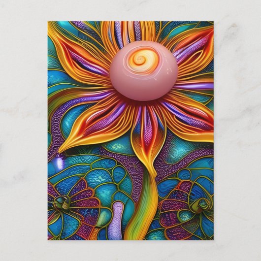 glasbloem briefkaart (Voorkant)