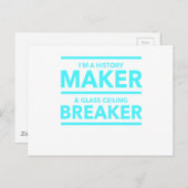 GLASCEILING BREAKER HISTORY MAKER T-SHIRT BRIEFKAART (Voorkant / Achterkant)
