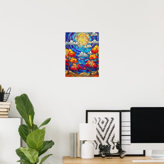 Glaseffect, het Poster van de moderne digitale kun (Thuiskantoor)