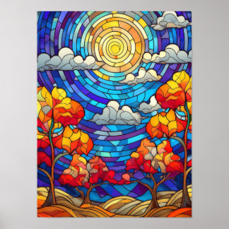 Glaseffect, het Poster van de moderne digitale kun