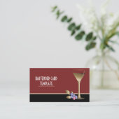 Glasglas met metalen staarten visitekaartje (Staand voorkant)