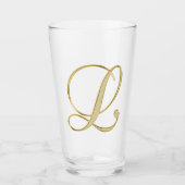 Glasglas van Goud Monogram L Glas (Voorkant)
