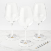 Glasglazen Labels met gouden kerstbomen (Set)