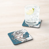 Glasgoten Lotus Blauwe Bier Onderzetter (Rechterzijde)