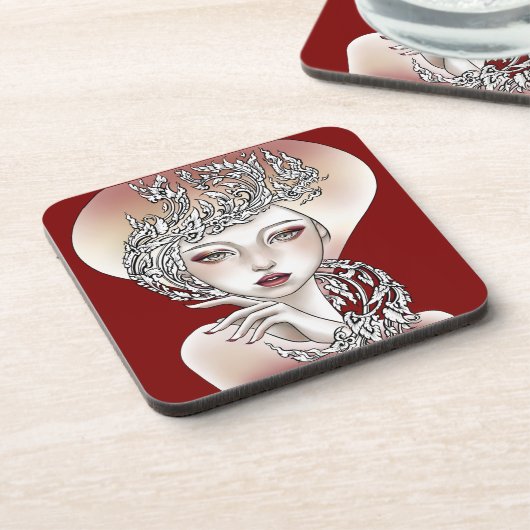 Glasgoten Rode Vloeistof Bier Onderzetter (Linkerzijde)