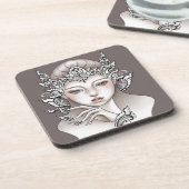 Glasgoten van de bruine aarde bier onderzetter (Linkerzijde)