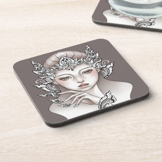 Glasgoten van de bruine aarde bier onderzetter (Linkerzijde)