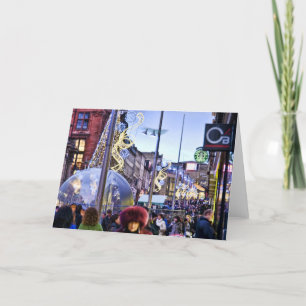 Glasgow bij Kerstmis Feestdagen Kaart