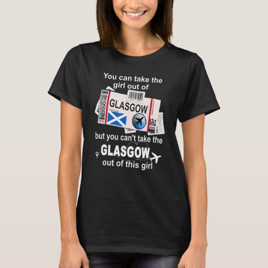 Glasgow Boarding Pass Glasgow Girl Glasgow T-shirt (Voorkant)
