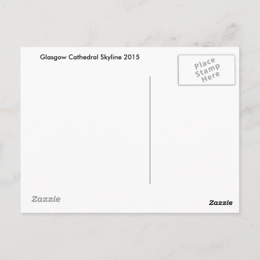 Glasgow Cathedral Skyline Briefkaart (Achterkant)