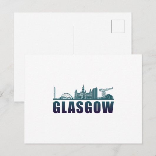 Glasgow City Cityscape Skyline Funny Gift Idea Briefkaart (Voorkant / Achterkant)