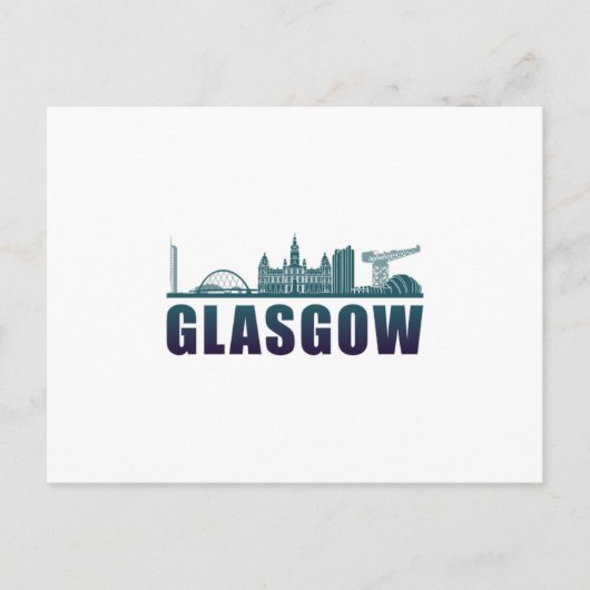 Glasgow City Cityscape Skyline Funny Gift Idea Briefkaart (Voorkant)