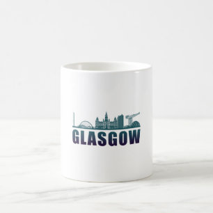 Glasgow City Cityscape Skyline Funny Gift Idea Koffiemok
