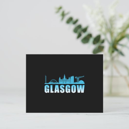 Glasgow City Cityscape Skyline Trip Funny Gift Briefkaart (Staand voorkant)