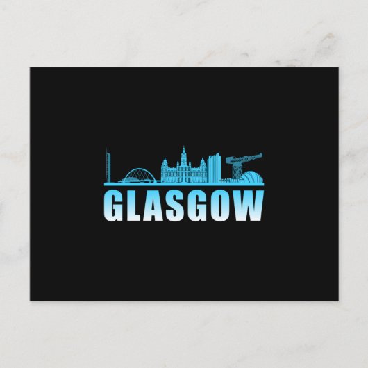 Glasgow City Cityscape Skyline Trip Funny Gift Briefkaart (Voorkant)