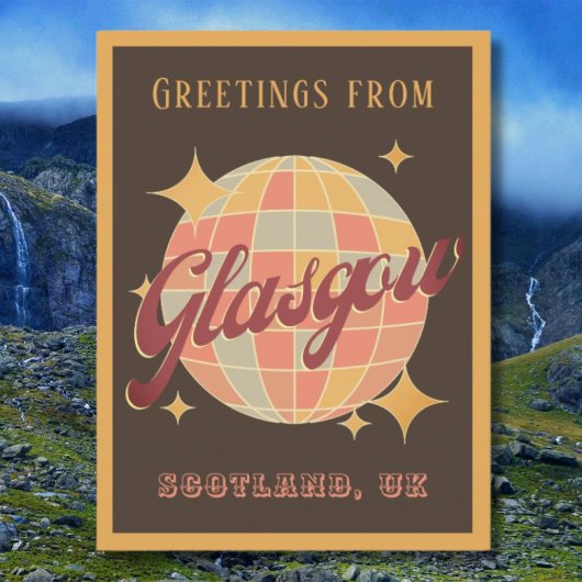 Glasgow City Scotland UK Retro Briefkaart