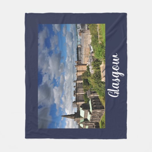 Glasgow City Uitzicht Fleece Deken (Voorkant)