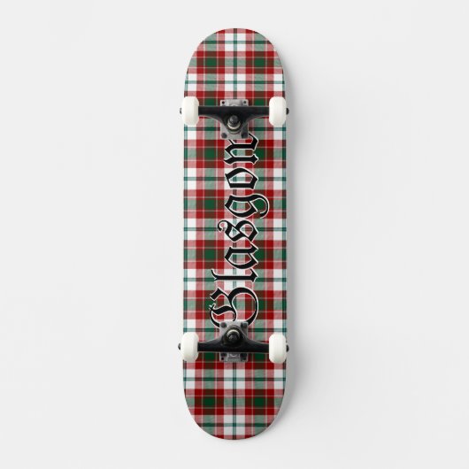 Glasgow Clan Tartan Schots Plaid Persoonlijk Skateboard (Voorkant)