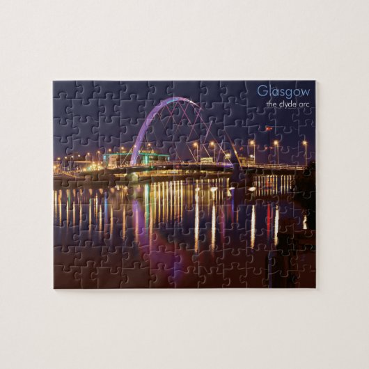 Glasgow Clyde Arc bij nacht Legpuzzel (Horizontaal)