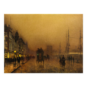 Glasgow Docks (1880) van John Atkinson Grimshaw Foto Afdruk