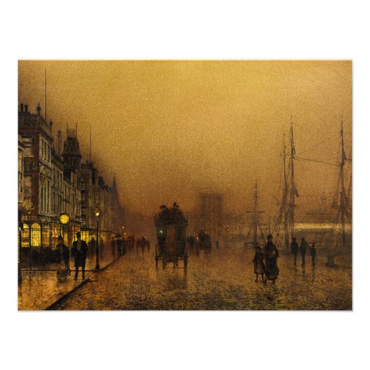 Glasgow Docks (1880) van John Atkinson Grimshaw Foto Afdruk (Voorkant)