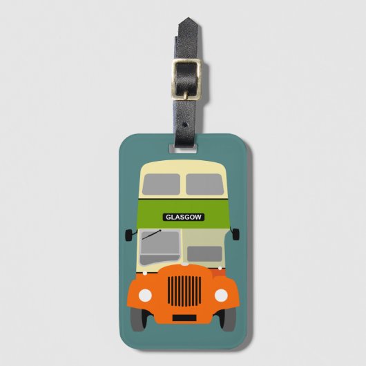 Glasgow Double Decker-bus Bagagelabel (Voorkant (verticaal))