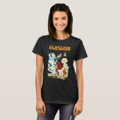 Glasgow Dudelsackspeler Retro Reis T-Shirt (Voorkant volledig)