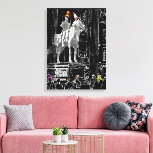 Glasgow Duke of Wellington Standbeeld Digitale kun Canvas Afdruk (Insitu (Woonkamer))