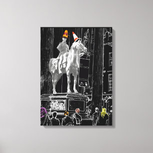 Glasgow Duke of Wellington Standbeeld Digitale kun Canvas Afdruk