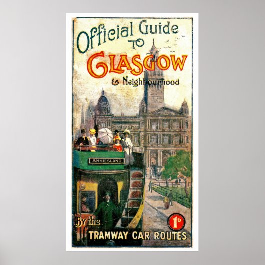 Glasgow en tramlijnen in de omgeving poster (Voorkant)