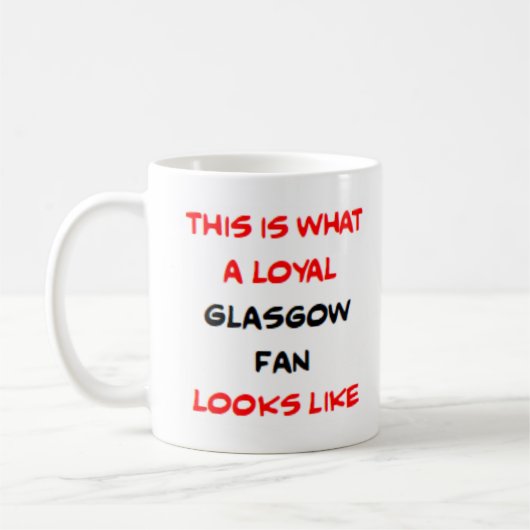 Glasgow-fan, loyaal koffiemok (Links)
