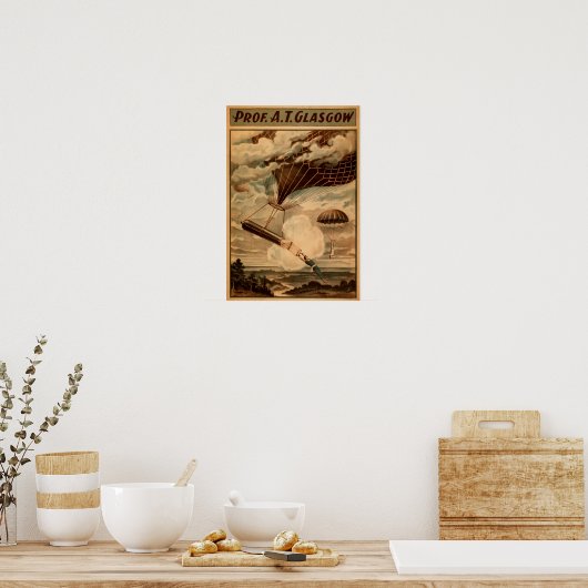 Glasgow Hot Air ballon Circus Theater Poster (Keuken)