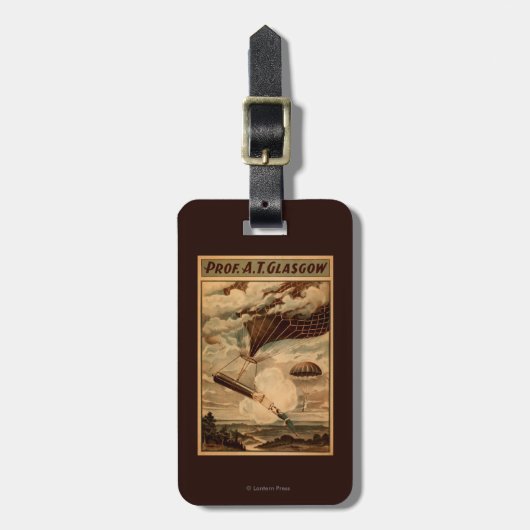 Glasgow Hot Air ballon Circus Theater Poster Bagagelabel (Voorkant verticaal)