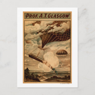 Glasgow Hot Air ballon Circus Theater Poster Briefkaart