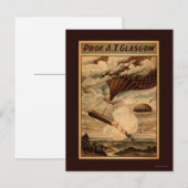 Glasgow Hot Air ballon Circus Theater Poster Briefkaart (Voorkant / Achterkant)