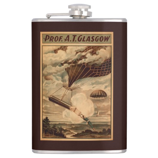 Glasgow Hot Air ballon Circus Theater Poster Heupfles (Voorkant)