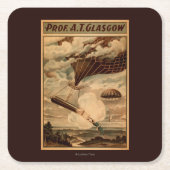 Glasgow Hot Air ballon Circus Theater Poster Kartonnen Onderzetters (Voorkant)