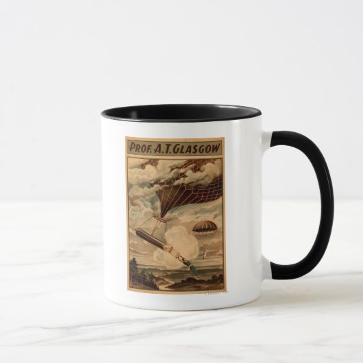 Glasgow Hot Air ballon Circus Theater Poster Mok (Rechts)