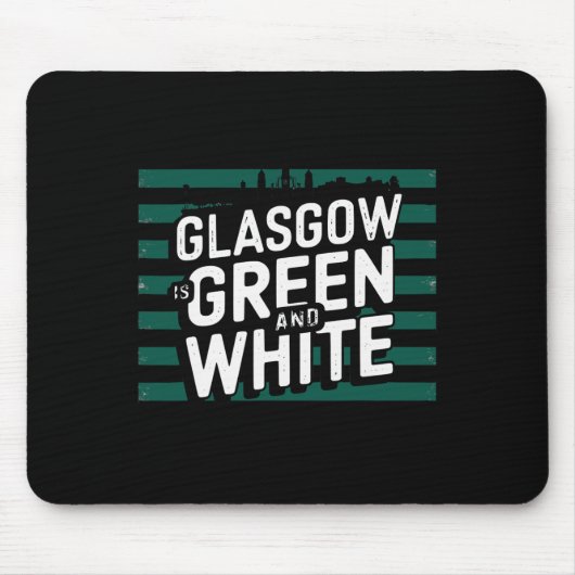 Glasgow is groen en wit muismat (Voorkant)