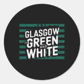 Glasgow is groen en wit ronde sticker (Voorkant)