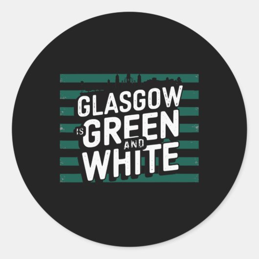 Glasgow is groen en wit ronde sticker (Voorkant)